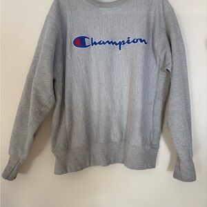 Champion Men's Crewneck Sweater in Gray